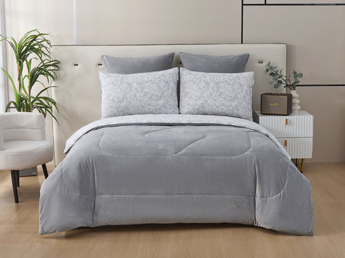 Постельное белье без пододеяльника с одеялом Sofi De Marko РОБЕРТО хлопковый сатин V36 евро, фото, фотография