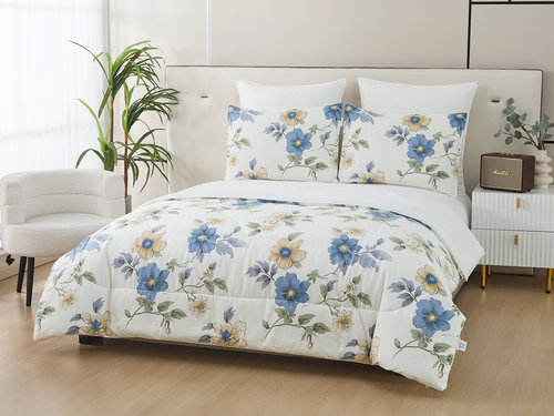 Постельное белье без пододеяльника с одеялом Sofi De Marko РОБЕРТО хлопковый сатин V38 евро, фото, фотография