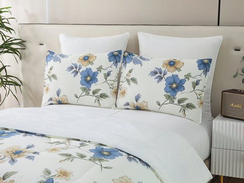 Постельное белье без пододеяльника с одеялом Sofi De Marko РОБЕРТО хлопковый сатин V38 евро, фото, фотография