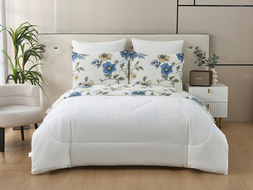 Постельное белье без пододеяльника с одеялом Sofi De Marko РОБЕРТО хлопковый сатин V38 евро, фото, фотография