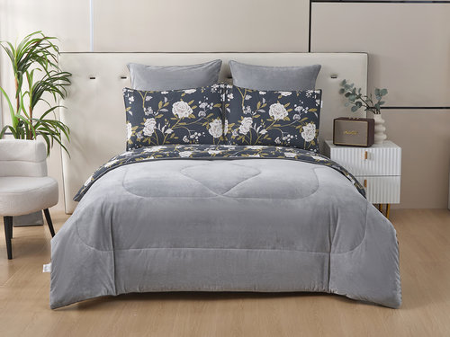 Постельное белье без пододеяльника с одеялом Sofi De Marko РОБЕРТО хлопковый сатин V39 евро, фото, фотография