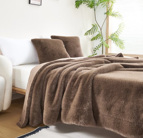 Плед-покрывало Sofi De Marko ФИЛИЦИЯ искусственный мех кофейный 160х220, фото, фотография