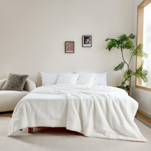 Плед-покрывало Sofi De Marko ФИЛИЦИЯ искусственный мех кремовый 160х220