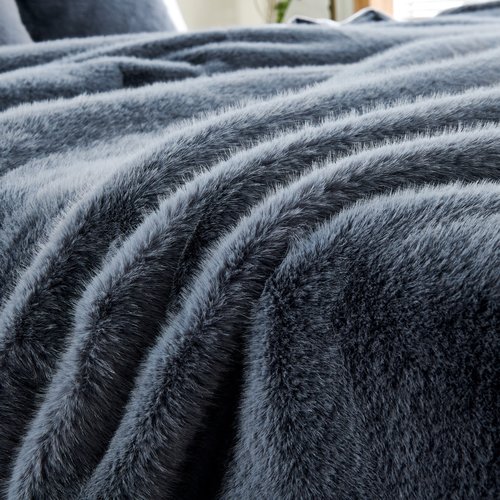 Плед-покрывало Sofi De Marko ФИЛИЦИЯ искусственный мех серо-голубой 160х220, фото, фотография