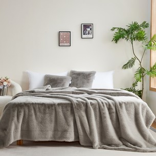 Плед-покрывало Sofi De Marko ФИЛИЦИЯ искусственный мех серый 220х240