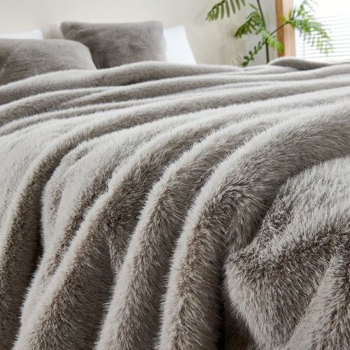 Плед-покрывало Sofi De Marko ФИЛИЦИЯ искусственный мех серый 220х240, фото, фотография