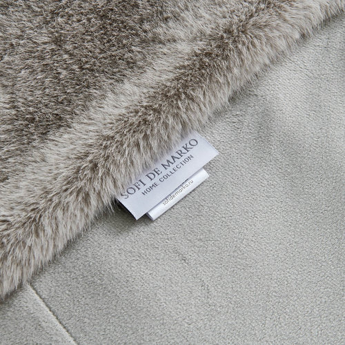 Плед-покрывало Sofi De Marko ФИЛИЦИЯ искусственный мех серый 220х240, фото, фотография