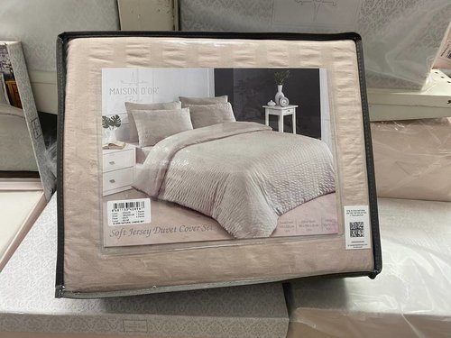 Постельное белье Maison Dor ELISSA хлопковый трикотаж бежевый евро, фото, фотография