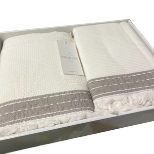 Подарочный набор полотенец для ванной 3 пр. Maison Dor HARVEY хлопковая вафля/махра серый