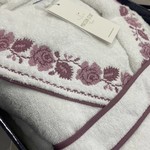 Халат женский с тапочками Maison Dor ROSANNA хлопковая махра белый+лиловый L, фото, фотография