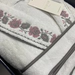 Халат женский с тапочками Maison Dor ROSANNA хлопковая махра белый+серый S, фото, фотография