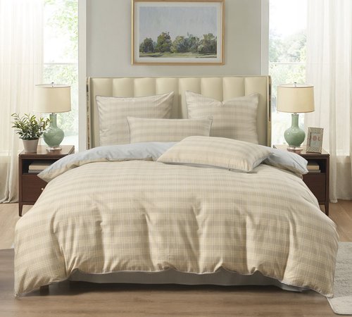 Постельное белье Sofi De Marko ДЖАГЕР хлопковый сатин тауп евро, фото, фотография