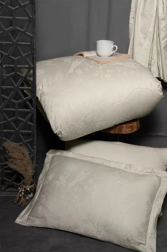 Постельное белье First Choice STESHA хлопковый сатин-жаккард beige евро, фото, фотография