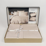 Постельное белье First Choice STESHA хлопковый сатин-жаккард beige евро, фото, фотография