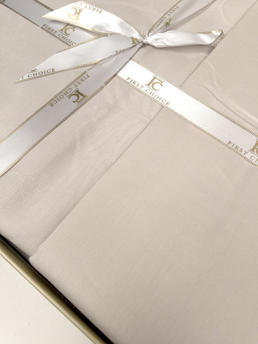 Постельное белье First Choice STESHA хлопковый сатин-жаккард beige евро, фото, фотография
