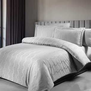 Постельное белье First Choice NOREL хлопковый сатин-жаккард grey евро