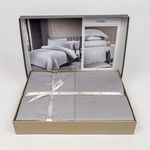 Постельное белье First Choice NOREL хлопковый сатин-жаккард grey евро, фото, фотография