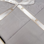 Постельное белье First Choice NOREL хлопковый сатин-жаккард grey евро, фото, фотография