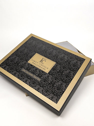 Постельное белье First Choice NOREL хлопковый сатин-жаккард grey евро, фото, фотография