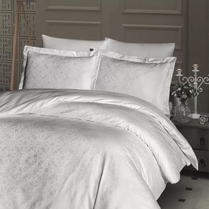 Постельное белье First Choice LAMONE хлопковый сатин-жаккард cream евро