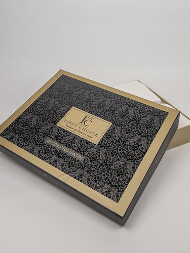 Постельное белье First Choice LAMONE хлопковый сатин-жаккард cream евро, фото, фотография