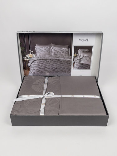 Постельное белье First Choice NICHOL хлопковый сатин-жаккард storm евро, фото, фотография