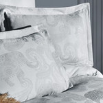Постельное белье First Choice DORETA хлопковый сатин-жаккард silver евро, фото, фотография