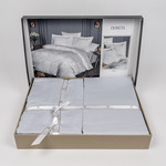 Постельное белье First Choice DORETA хлопковый сатин-жаккард silver евро, фото, фотография