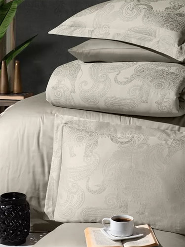 Постельное белье First Choice DORETA хлопковый сатин-жаккард soil евро, фото, фотография