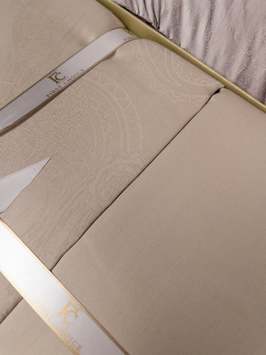 Постельное белье First Choice DORETA хлопковый сатин-жаккард soil евро, фото, фотография