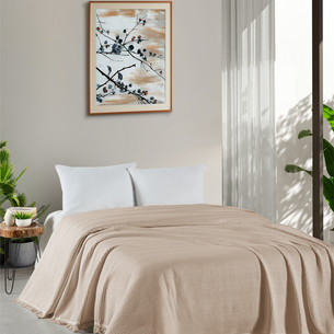 Вафельная простыня-покрывало для укрывания (пике) DO&CO PETEK хлопок бежевый 160х220