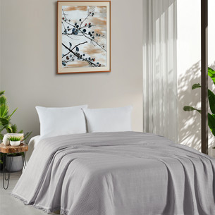 Вафельная простыня-покрывало для укрывания (пике) DO&CO PETEK хлопок серый 160х220