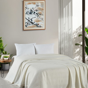 Вафельная простыня-покрывало для укрывания (пике) DO&CO PETEK хлопок кремовый 160х220