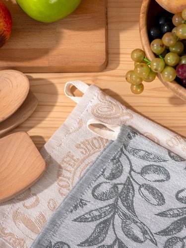 Подарочный набор полотенец для кухни 50х60(4) Meteor BRUNCH COFFEE хлопковая вафля, фото, фотография