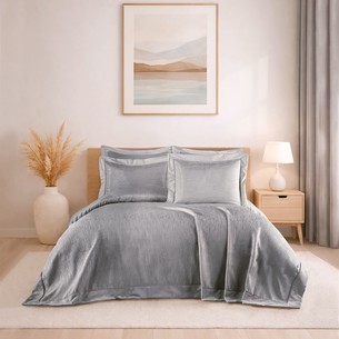 Покрывало гобеленовое DO&CO DIAMOND жаккард полиэстер серый 240х260