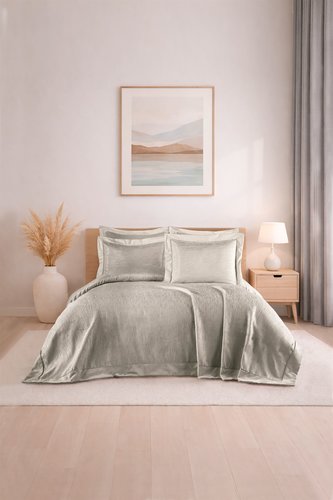 Покрывало гобеленовое DO&CO DIAMOND жаккард полиэстер капучино 240х260, фото, фотография