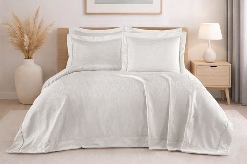 Покрывало гобеленовое DO&CO DIAMOND жаккард полиэстер кремовый 240х260, фото, фотография