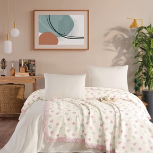 Вафельная простыня-покрывало для укрывания (пике) DO&CO TUL хлопок лиловый 220х240