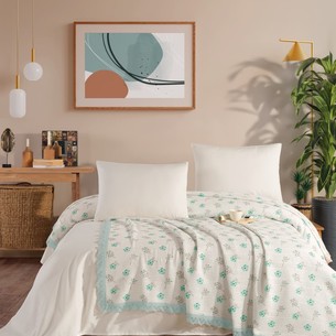 Вафельная простыня-покрывало для укрывания (пике) DO&CO TUL хлопок зелёный 220х240