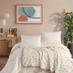 Вафельная простыня-покрывало для укрывания (пике) DO&CO TUL хлопок бежевый 220х240