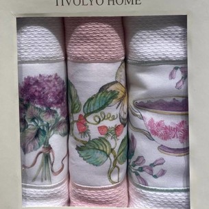 Подарочный набор кухонных полотенец Tivolyo Home BERGAMO хлопковая вафля кремовый