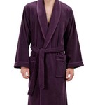 Халат мужской Soft Cotton LORD хлопковая махра фиолетовый M, фото, фотография