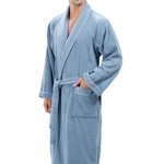 Халат мужской Soft Cotton LORD хлопковая махра голубой 2XL, фото, фотография