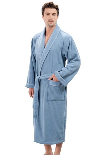 Халат мужской Soft Cotton LORD хлопковая махра голубой 2XL, фото, фотография