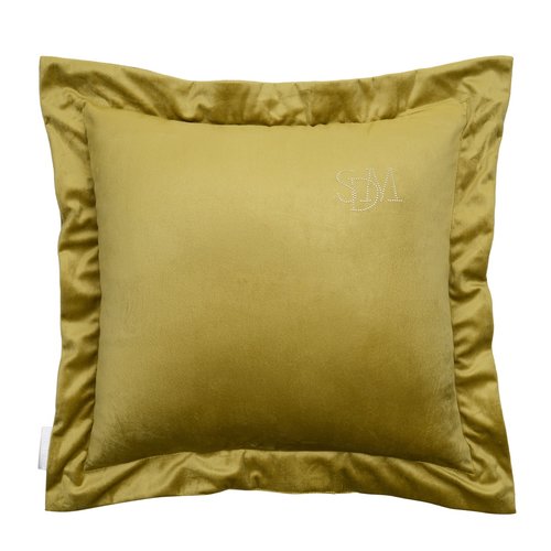 Декоративная подушка Sofi De Marko ЭЛИОТ велюр горчичиный 45х45, фото, фотография