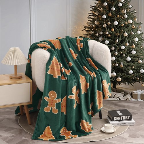 Плед-покрывало Sofi De Marko CHRISTMAS CAKE велсофт зелёный 150х200, фото, фотография