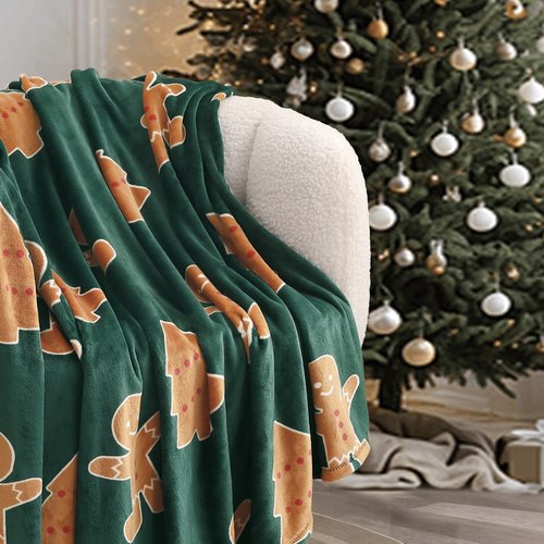 Плед-покрывало Sofi De Marko CHRISTMAS CAKE велсофт зелёный 150х200, фото, фотография