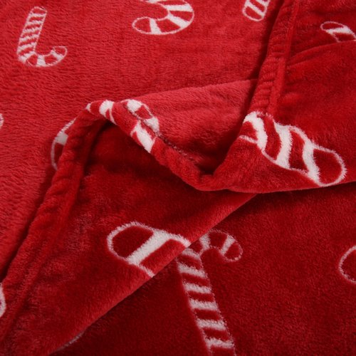 Плед-покрывало Sofi De Marko CHRISTMAS CANDY велсофт крансый 150х200, фото, фотография