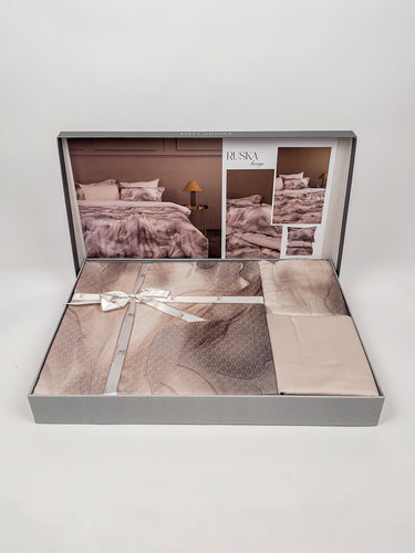 Постельное белье First Choice RUSKA хлопковый сатин евро beige, фото, фотография