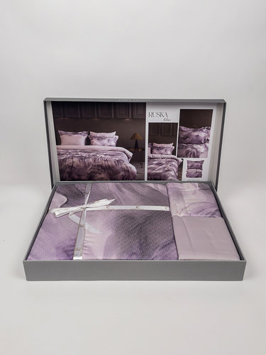 Постельное белье First Choice RUSKA хлопковый сатин евро lilac, фото, фотография